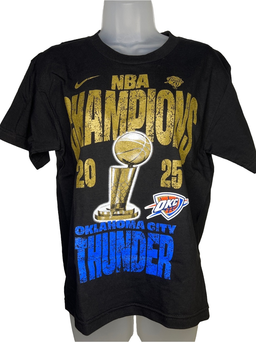 Oklahoma City Thunder Black & Gold 'NBA Finals Champions' Youth T-Shirt Size L